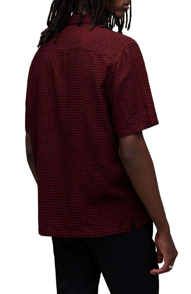 AllSaints Glendale Check Camp Shirt, Alternate, color, Sangria Red