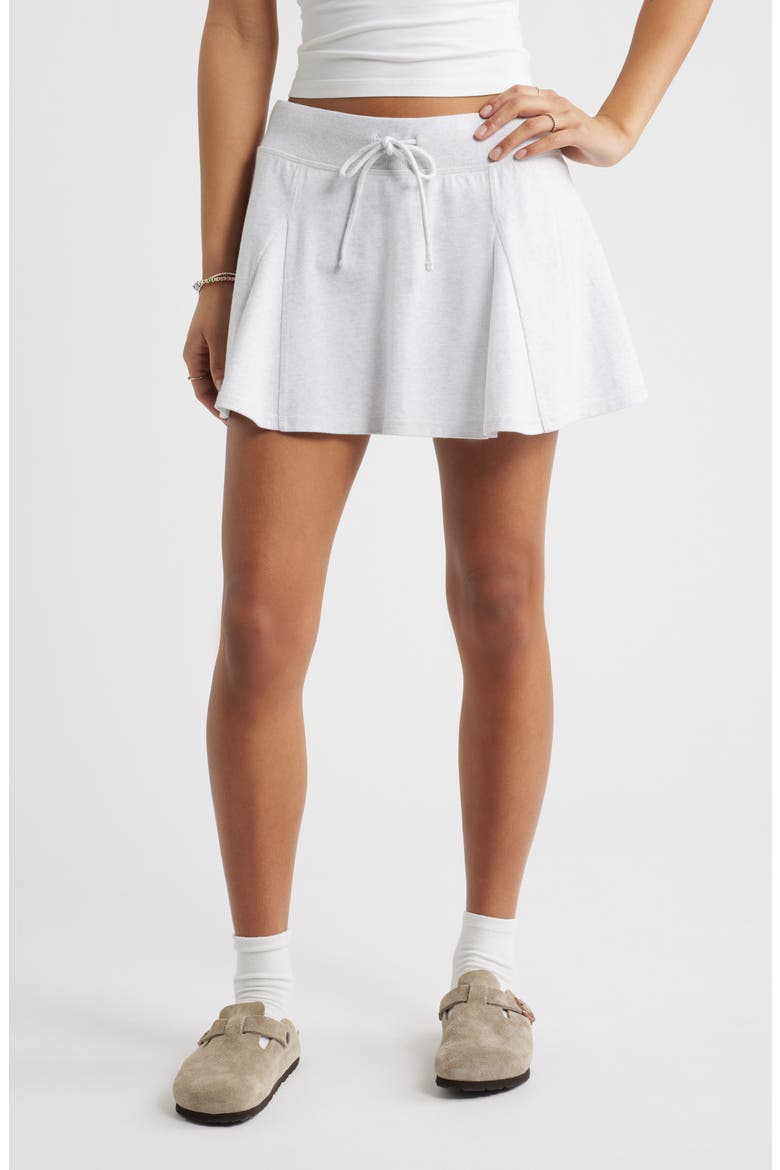 Terry Sporty Skort, Main, color, GREY FOG HEATHER