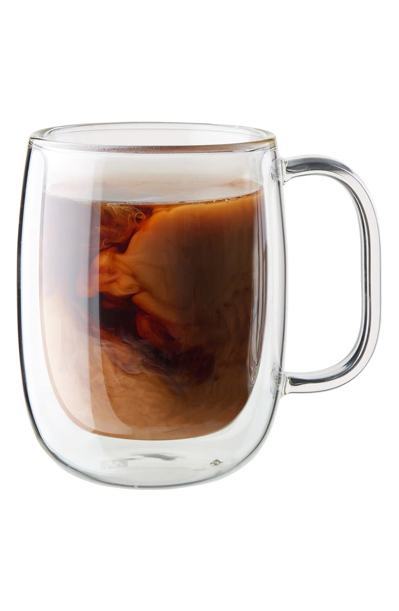 ZWILLING 8-Pack 12-Ounce Coffee Glass Mug, Alternate, color, Clear