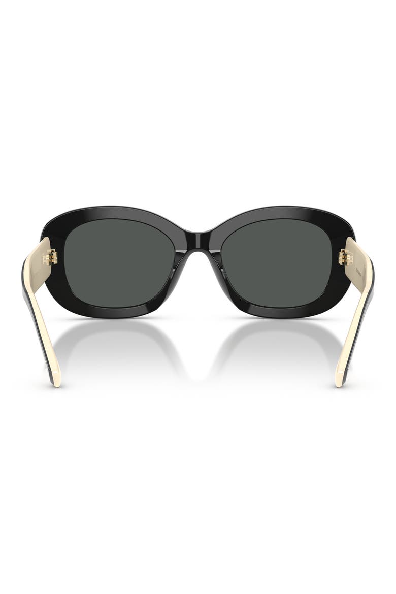 52mm Oval Sunglasses, Alternate, color, BLACK / DARK GREY