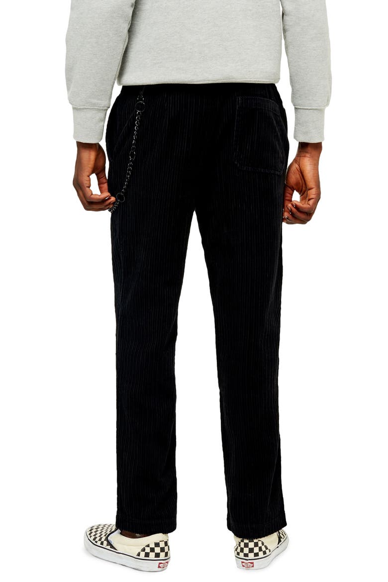 Wide Leg Corduroy Trousers, Alternate, color, BLACK