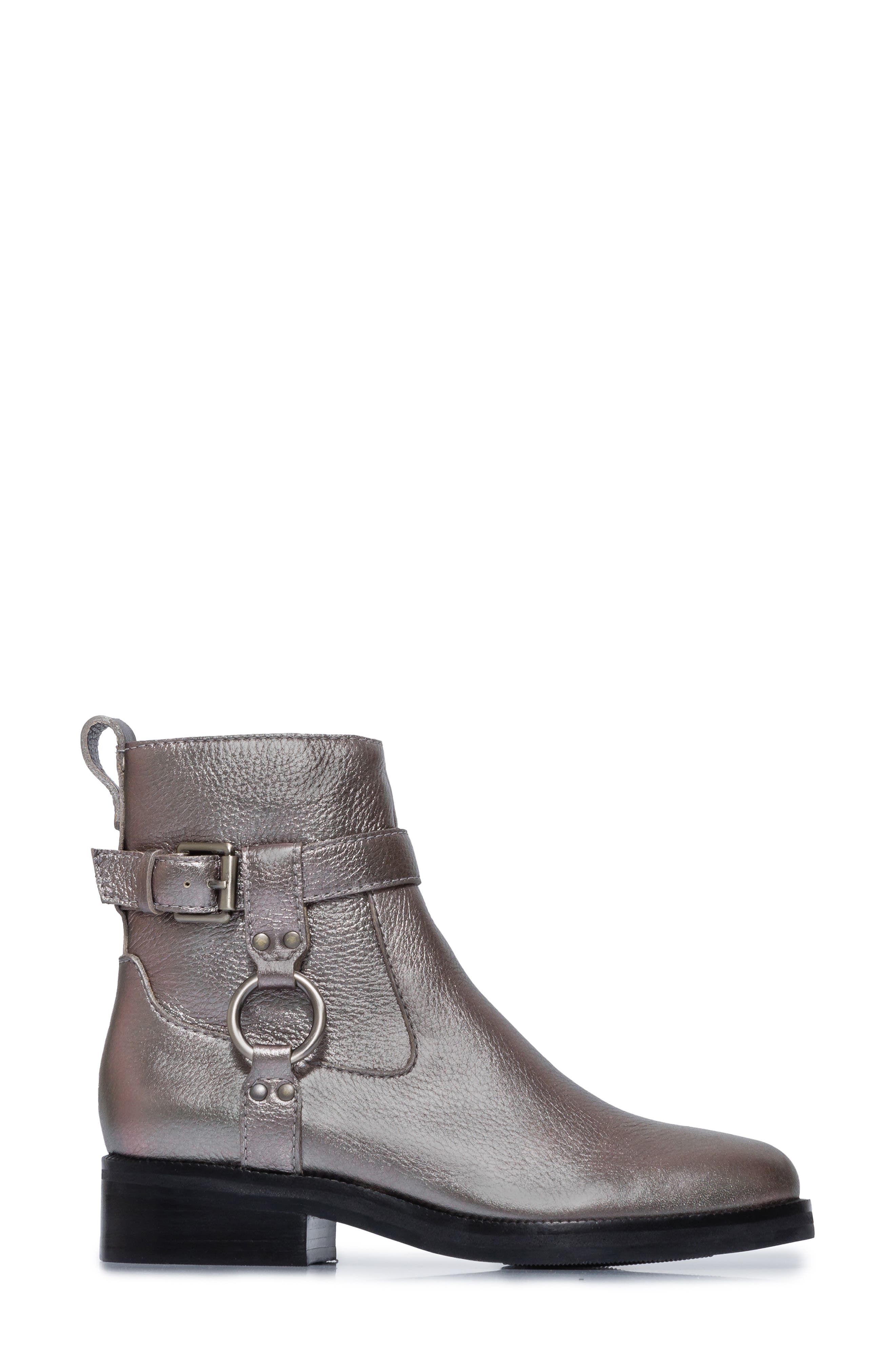 Bernardo Footwear Tyra Moto Boot, Alternate, color, Gunmetal Tumbled Calf