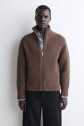 COS Mock-neck Knitted Wool Jacket