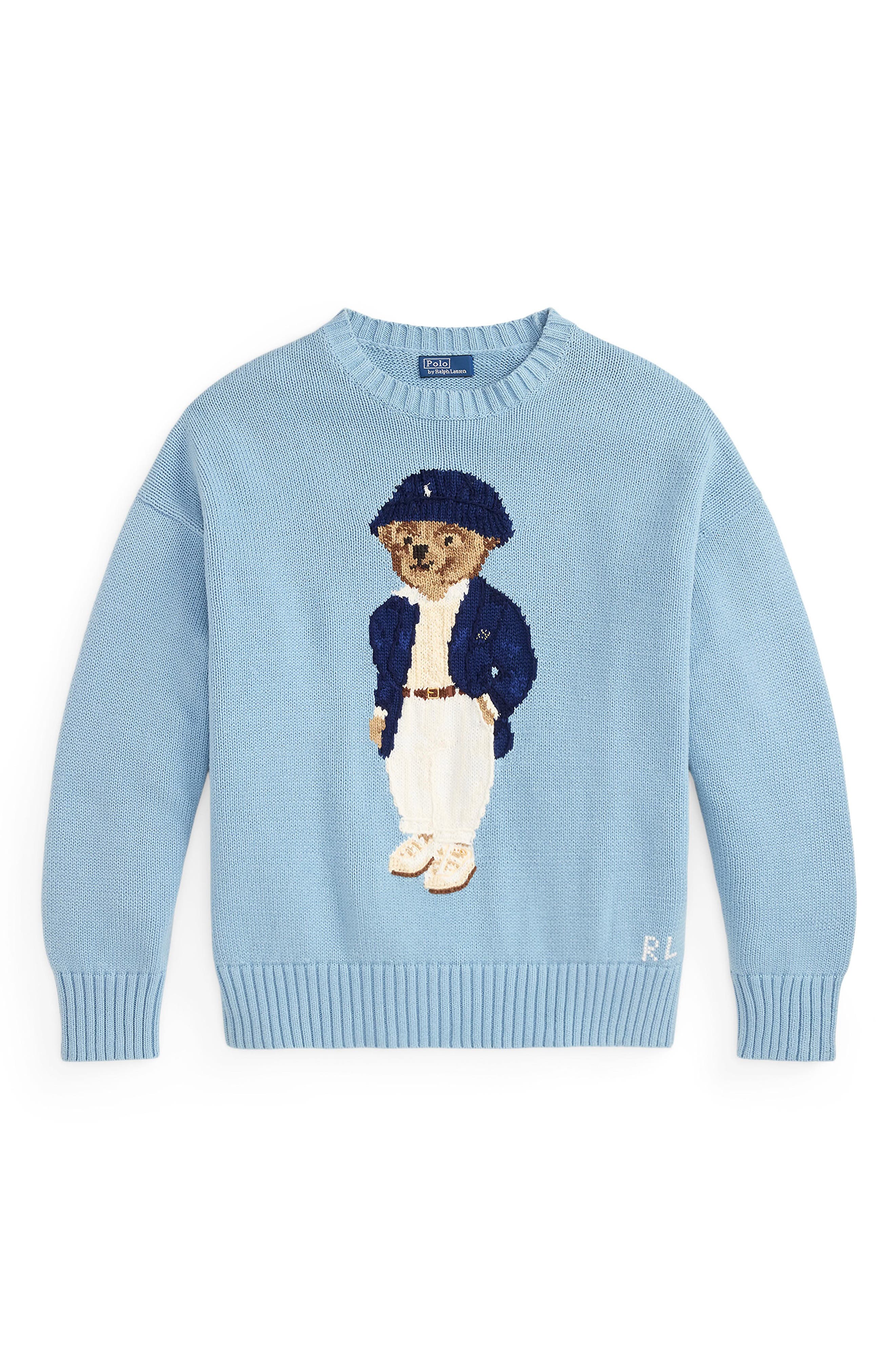 Polo Ralph Lauren Oversize Polo Bear Cotton Sweater (Women