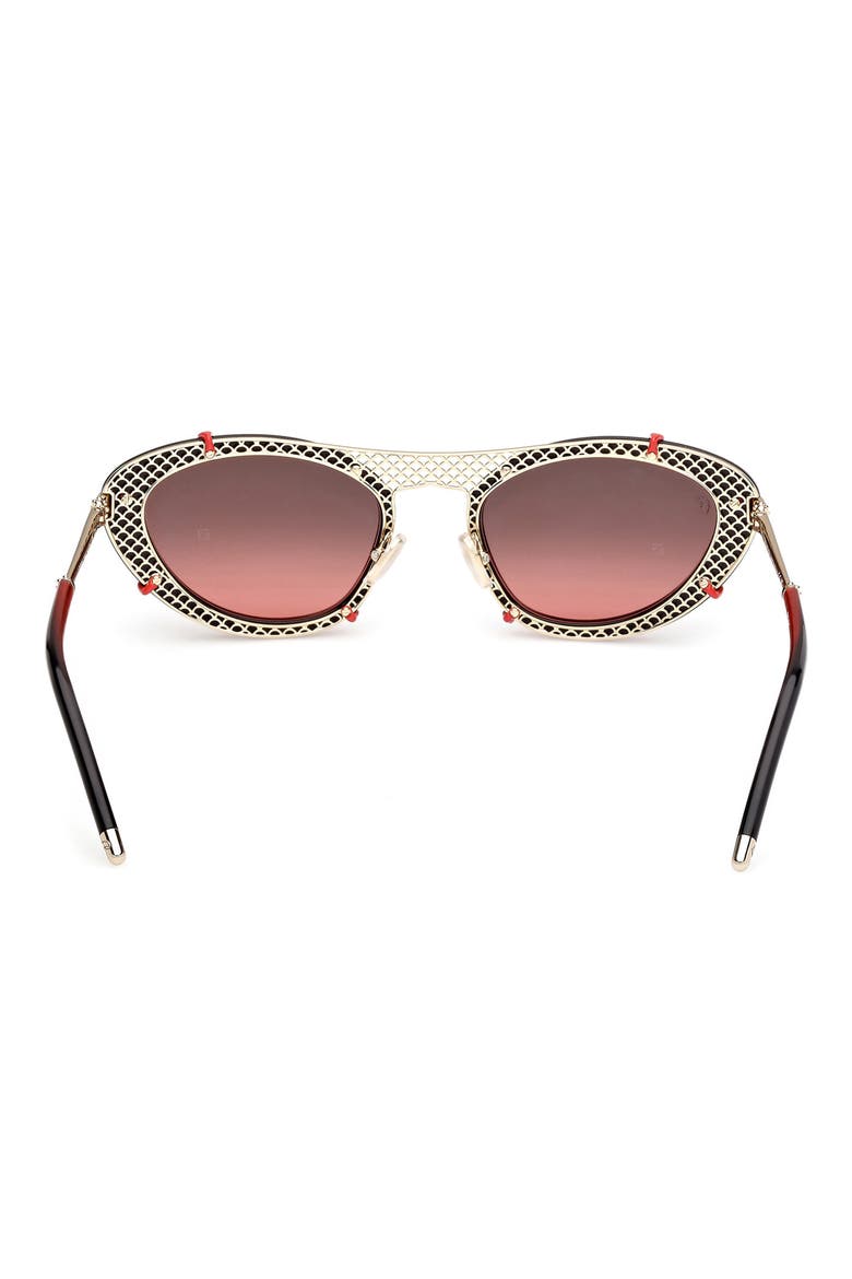 Dolly 54mm Gradient Oval Sunglasses, Alternate, color, BLACK / GOLD / ZEISS RED