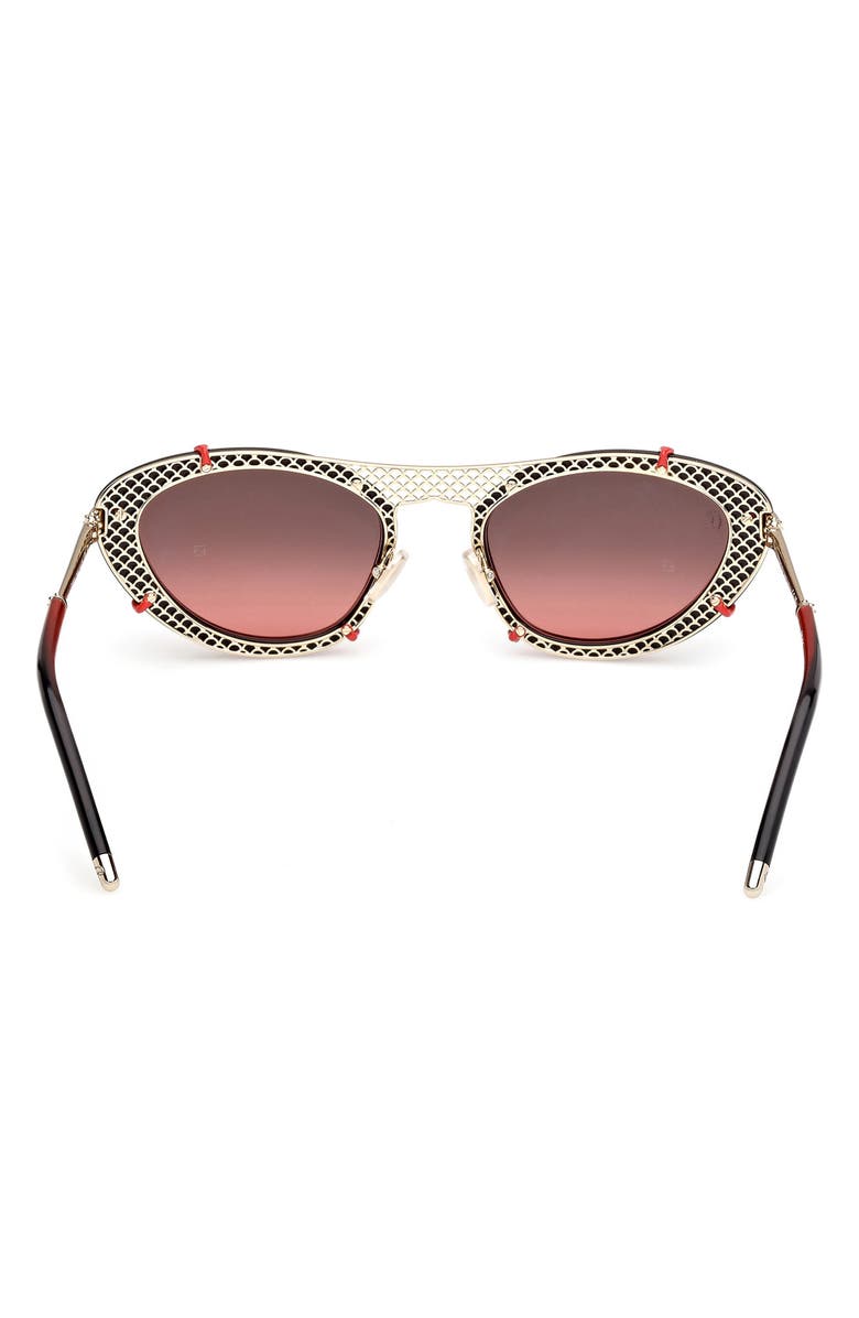Christian Louboutin Dolly 54mm Gradient Oval Sunglasses, Alternate, color, Black / Gold / Zeiss Red