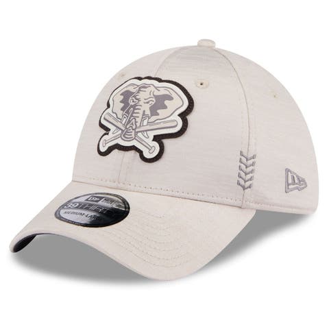 Men's New Era Cream Athletics 2024 Clubhouse 39THIRTY Flex Fit Hat