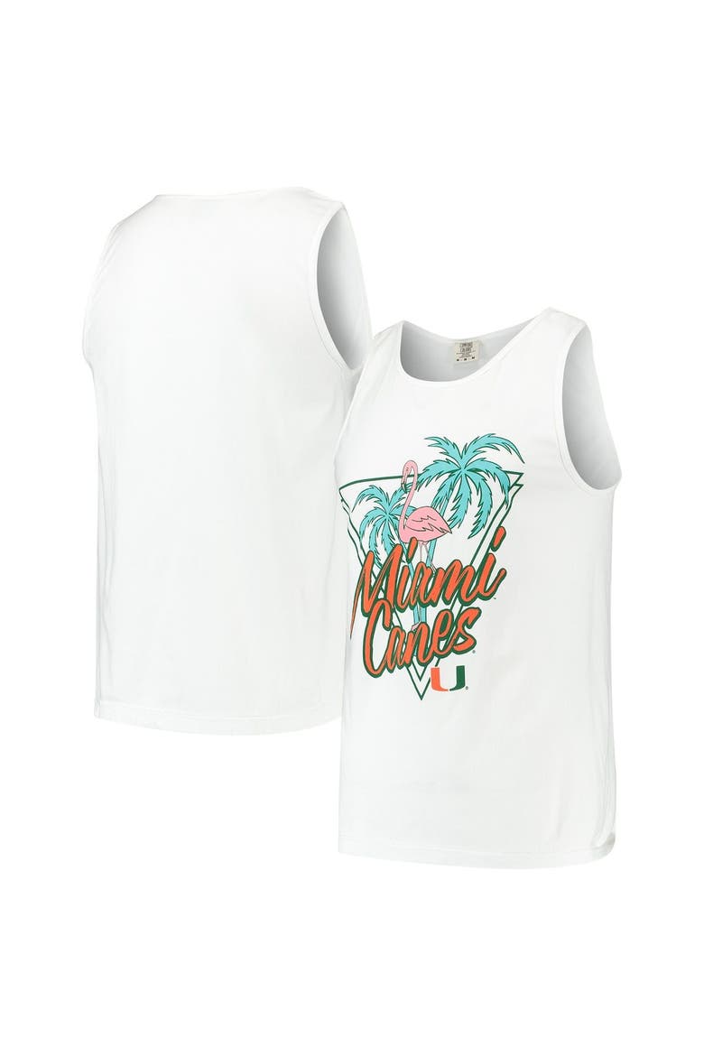 Men's White Miami Hurricanes Retro Palms Tank Top, Main, color, White