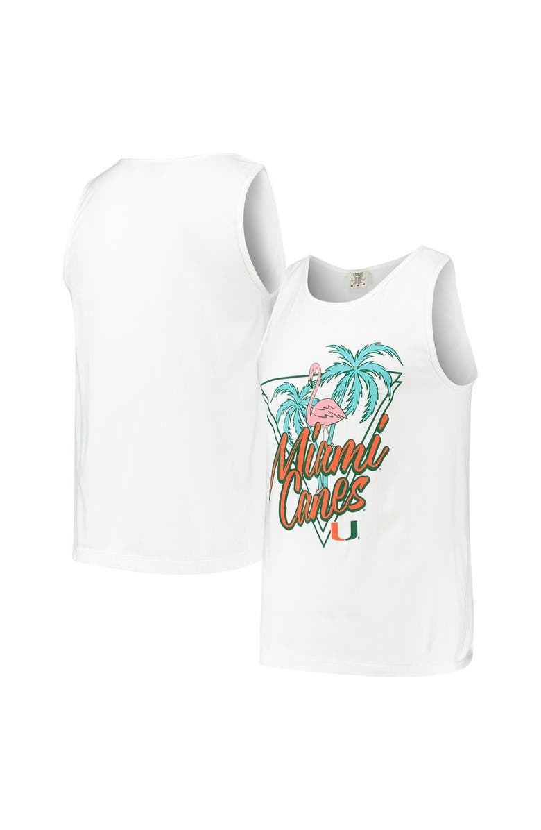 IMAGE ONE Men's White Miami Hurricanes Retro Palms Tank Top, Main, color, 
