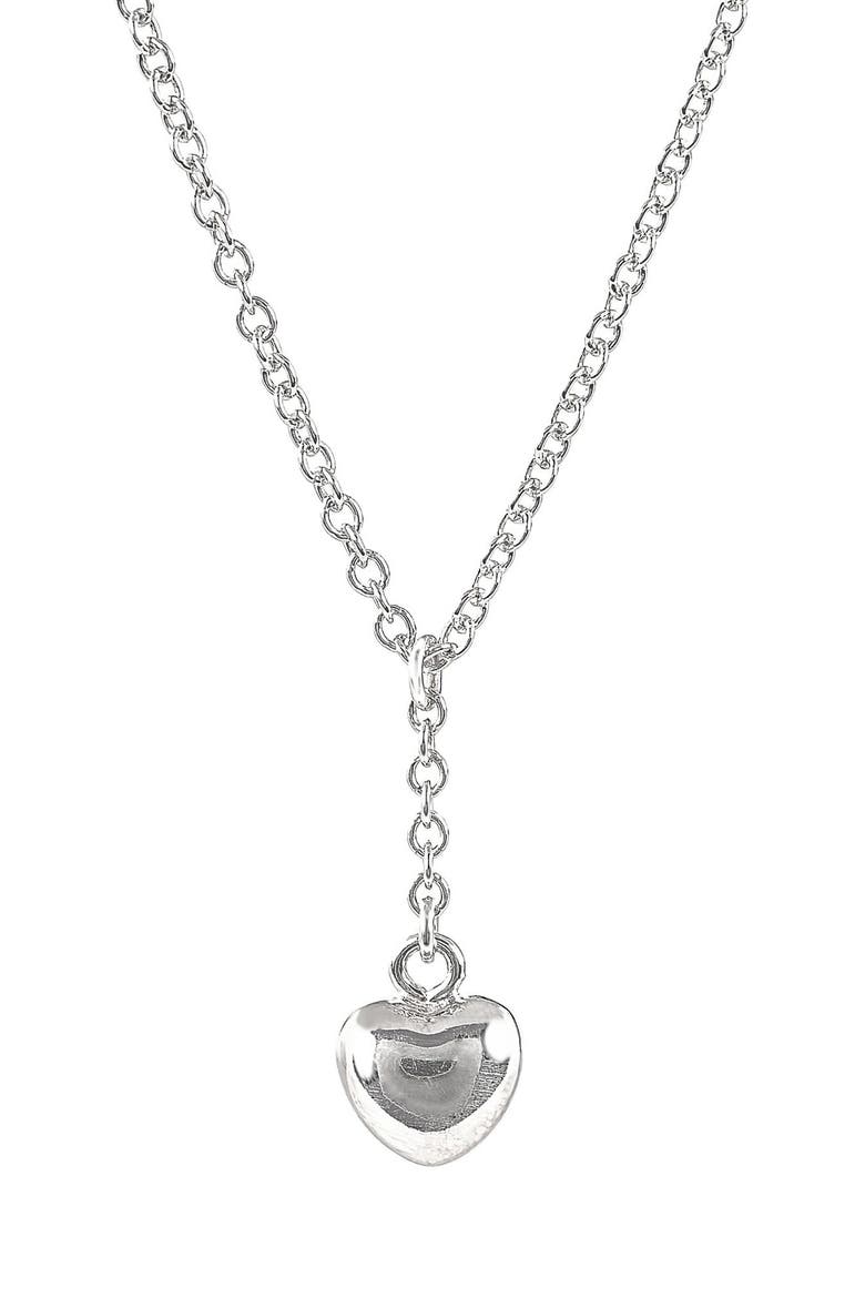 Heart Pendant Y-Necklace, Main, color, SILVER