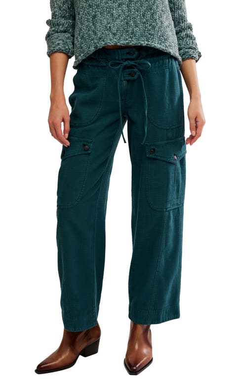 Free People Park Ave Cotton Cargo Pants In Green