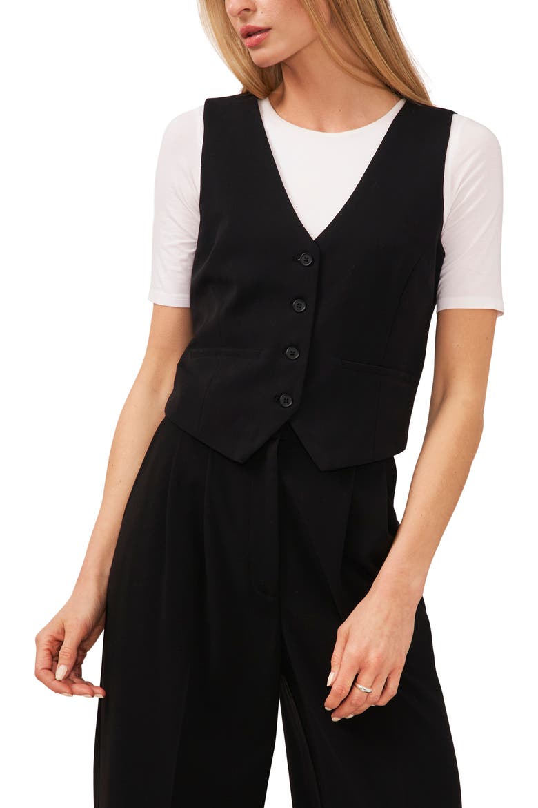 Button-Up Vest, Main, color, RICH BLACK