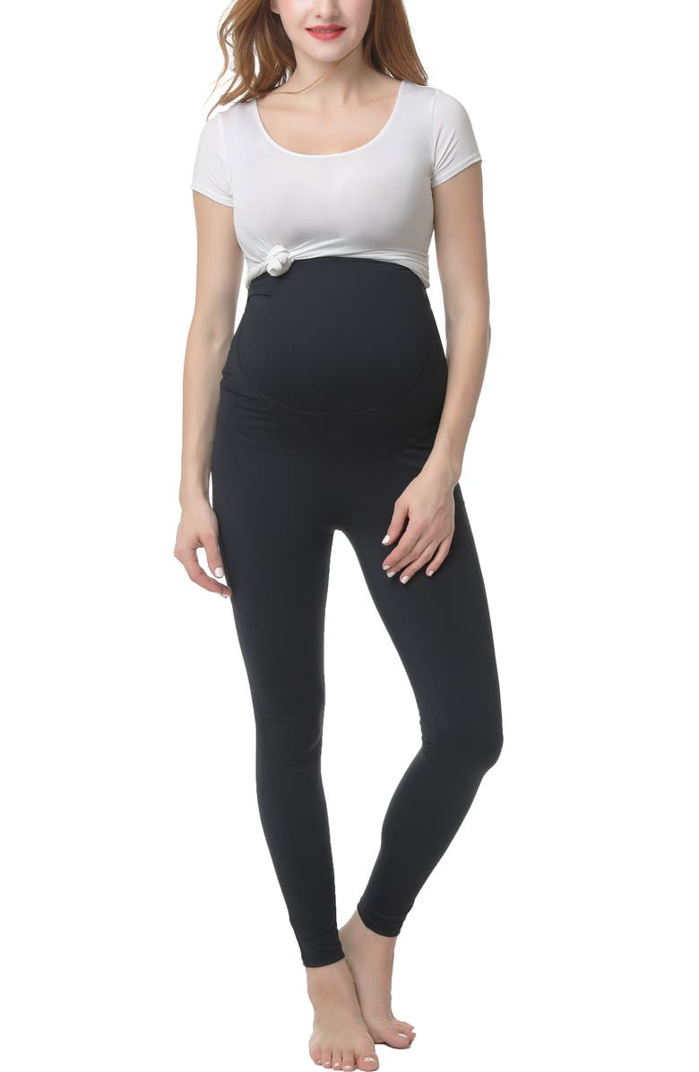 Kimi & Kai Max Belly Support Maternity Leggings, Alternate, color, Black
