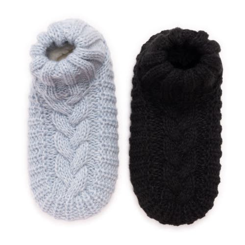 Muk Luks 2 Pair Pack Cuffed Sweater Knit Ballerinas In Multi