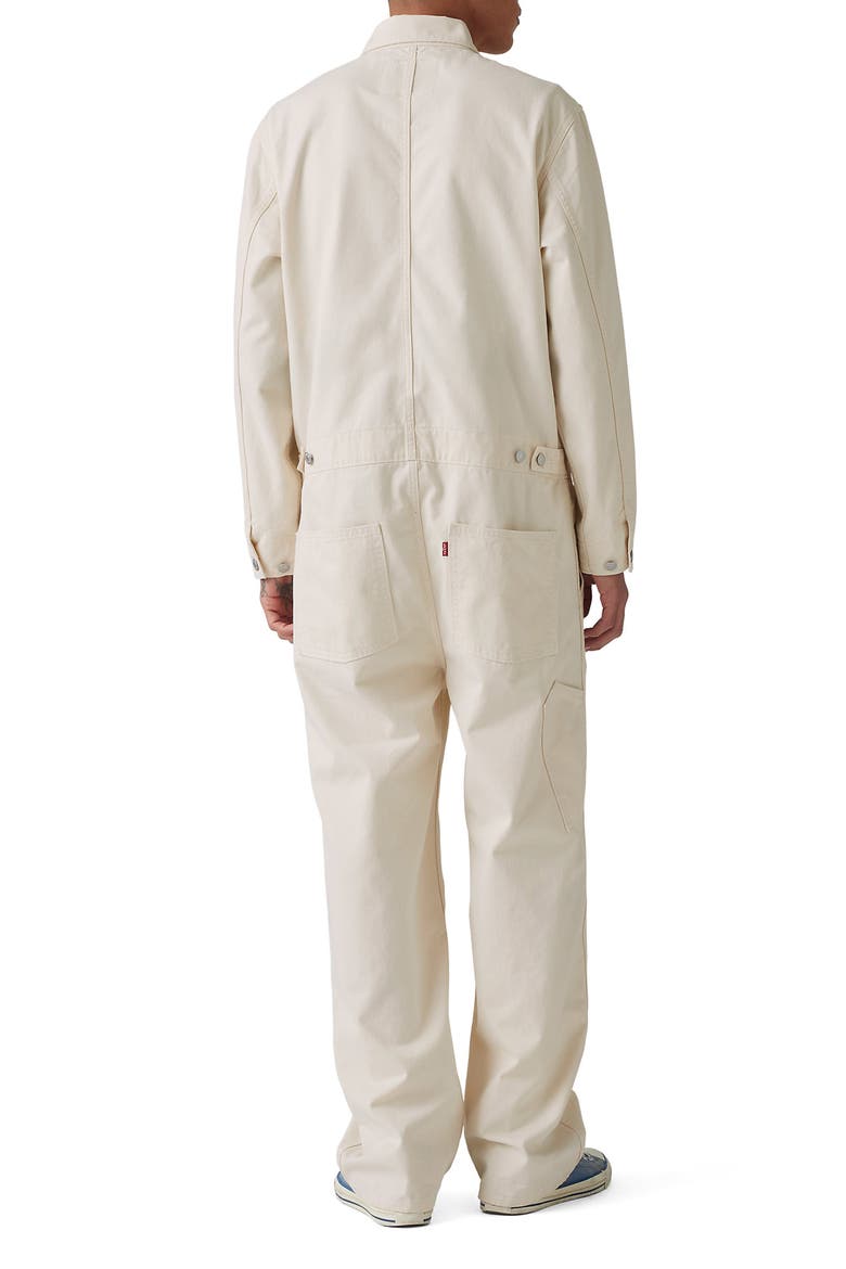 Stay Loose Long Sleeve Cotton Twill Coveralls, Alternate, color, ECRU TWILL RINSE