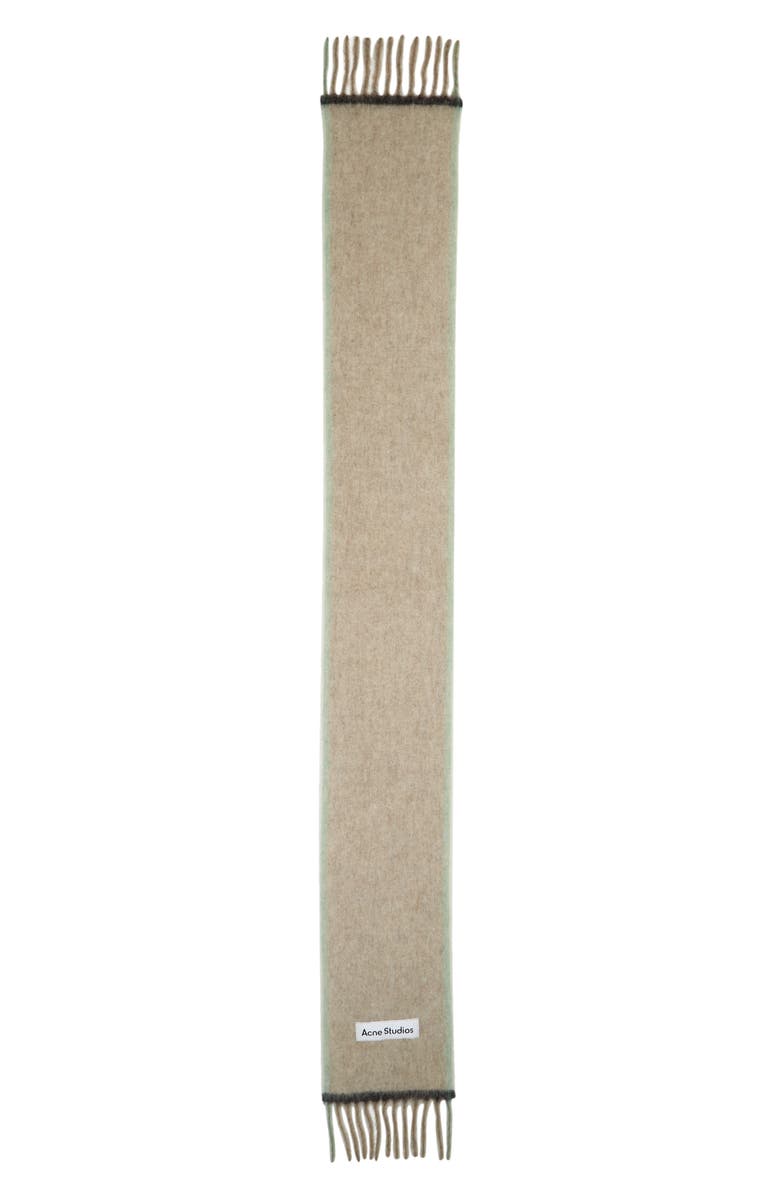 Acne Studios Alpaca, Wool & Mohair Blend Fringe Scarf, Alternate, color,