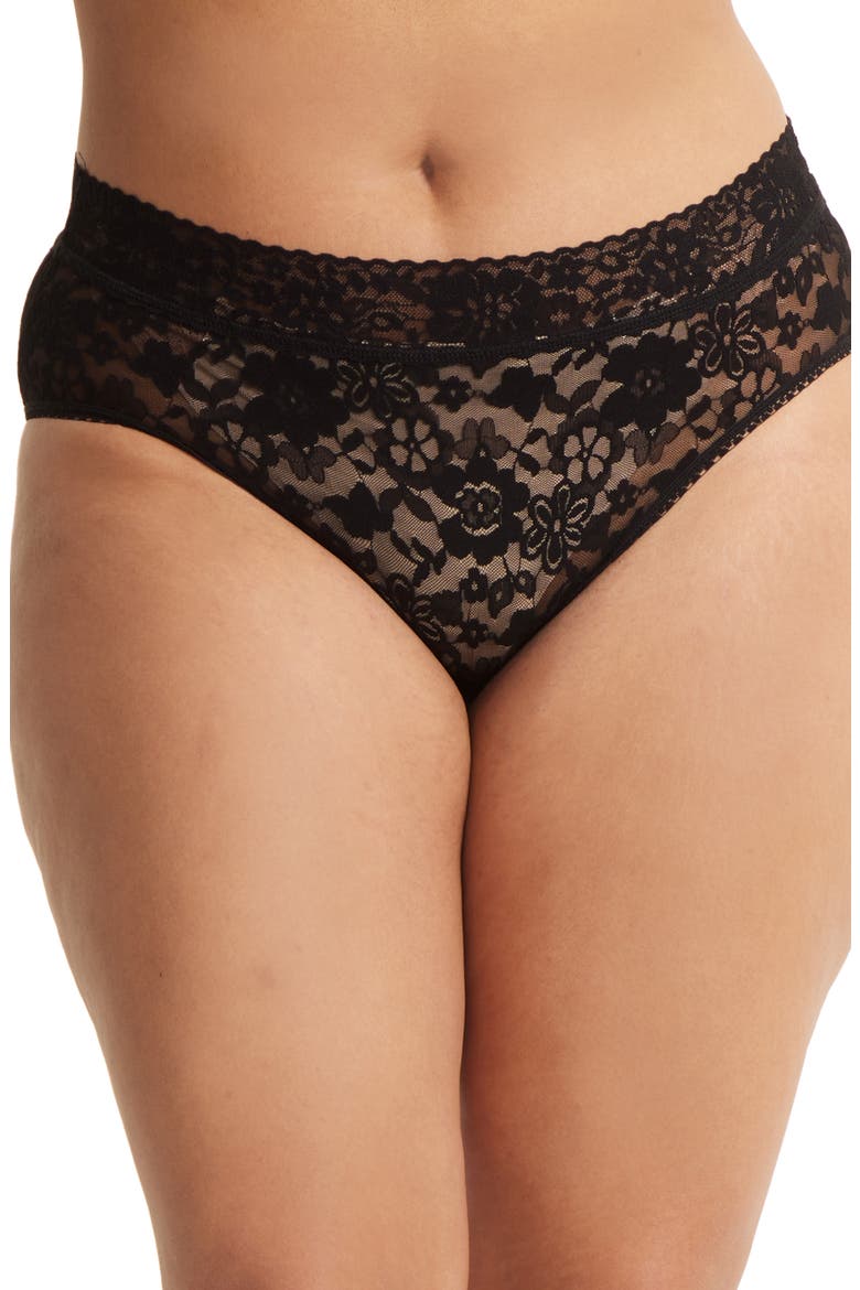 Daily Lace French Briefs, Main, color, BLACK