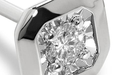 Monica Vinader Sterling Silver Asscher Diamond Stud Earrings Lab Grown Diamond In Metallic