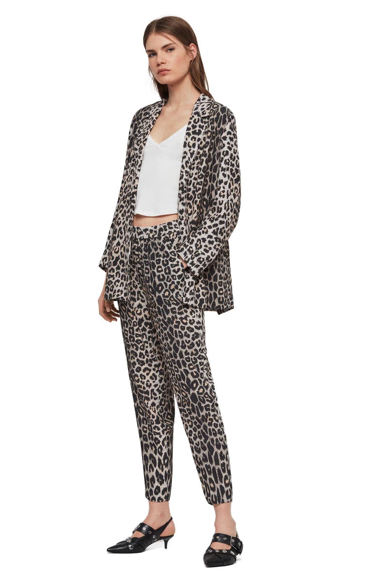 AllSaints Neve Leopard Print Blazer, Alternate, color, 