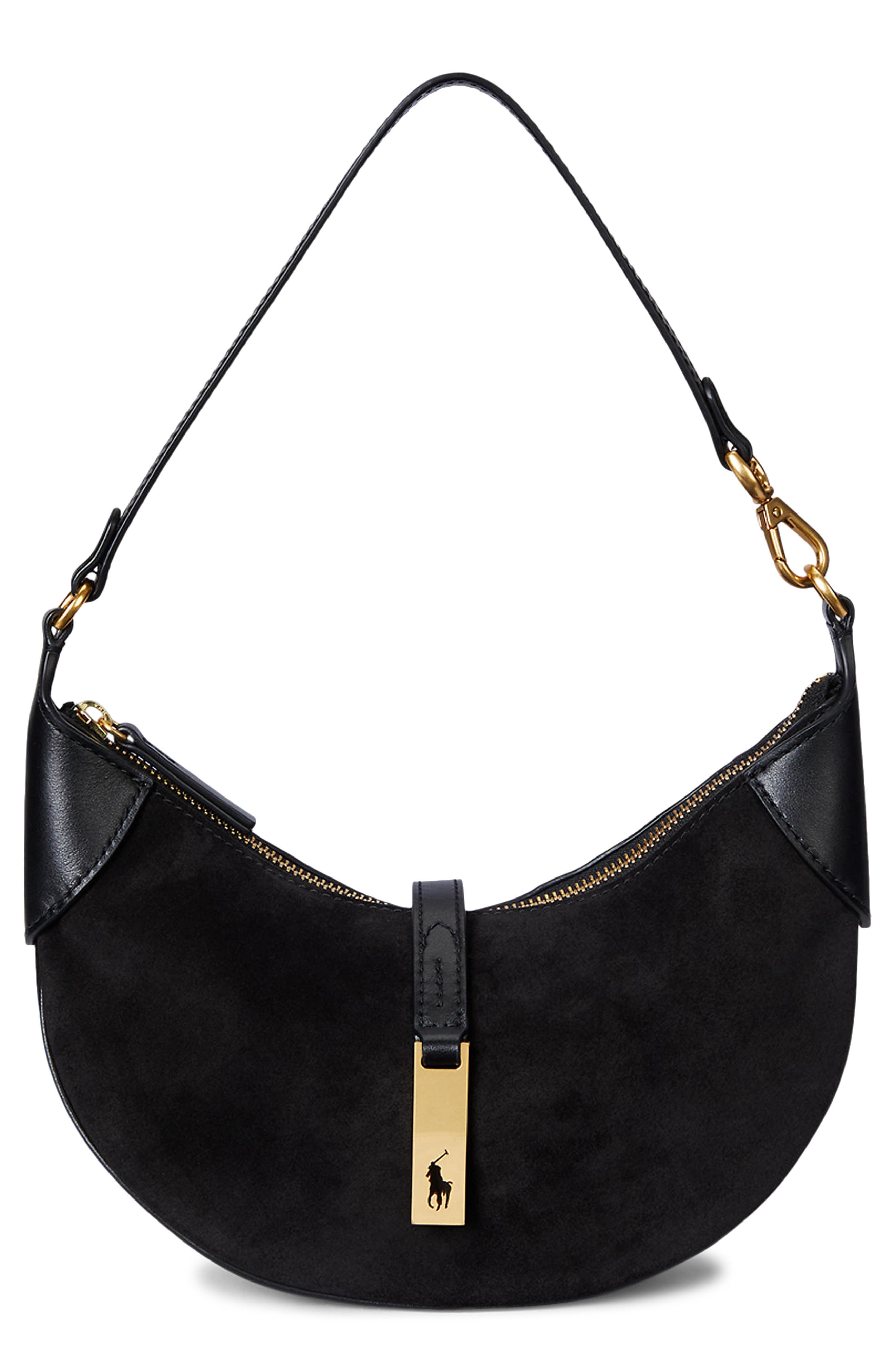 Mini Polo ID Shoulder Bag, Main, color, BLACK/ G L