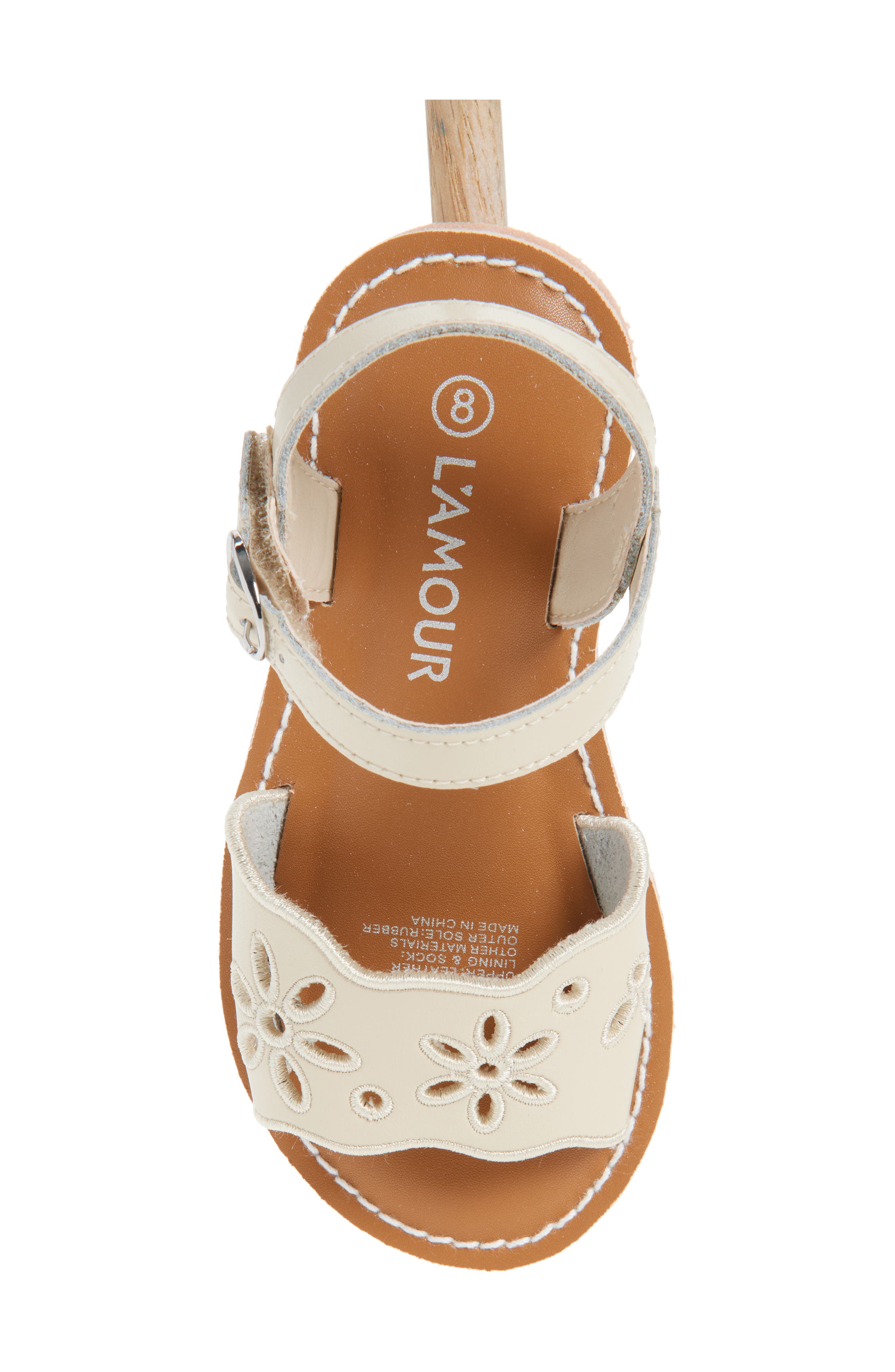 L
AMOUR Kids
 Augusta Ankle Strap Sandal, Alternate, color, Oatmeal