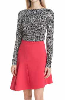 BOSS Ejada Print Long Sleeve Fitted Top