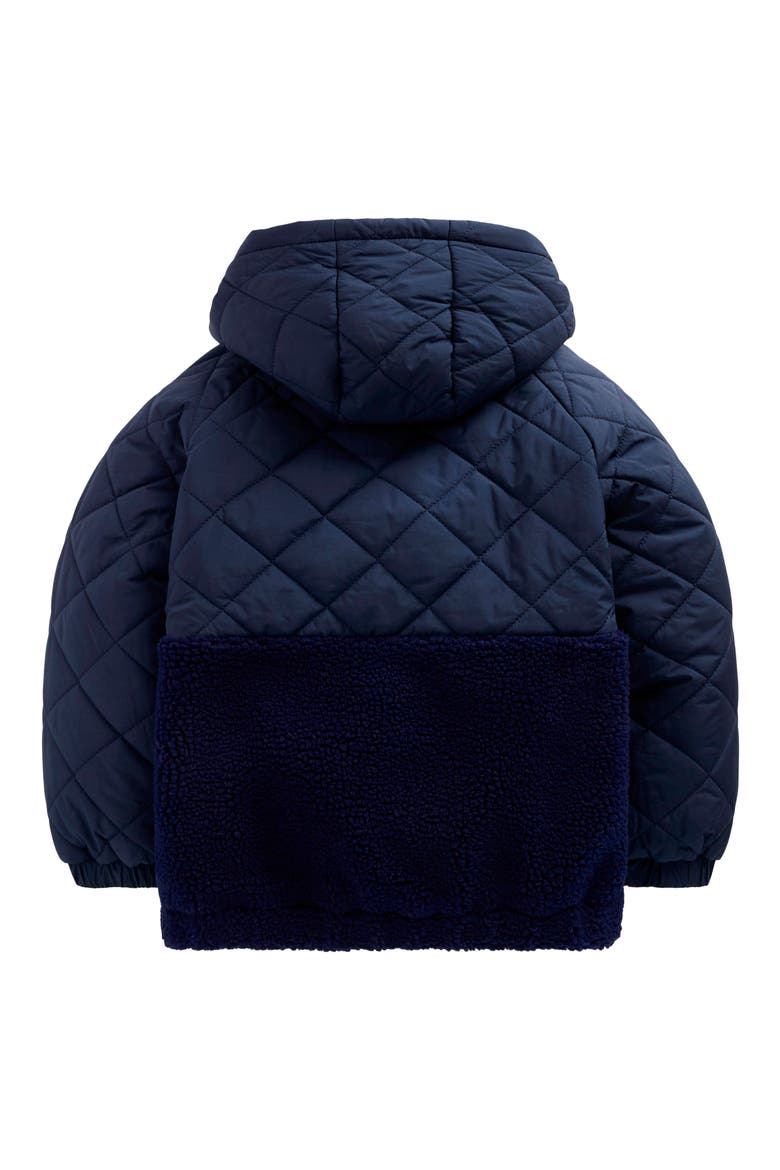 Kids' Quilted Borg Jacket, Alternate, color, FRENCH NAVY