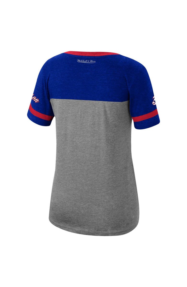 Mitchell & Ness Women's Mitchell & Ness Allen Iverson Heathered Charcoal Philadelphia 76ers Team Captain V-Neck T-Shirt, Alternate, color, 