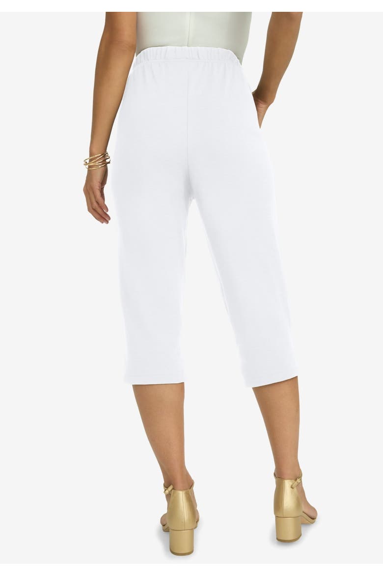 Soft Ease Cotton Knit Capri, Alternate, color, WHITE