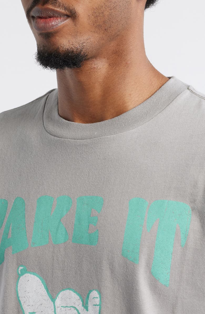 Vinyl Icons Peanuts<sup
®</sup
Snoopy Take It Easy Cotton Graphic T-Shirt, Alternate, color, Grey