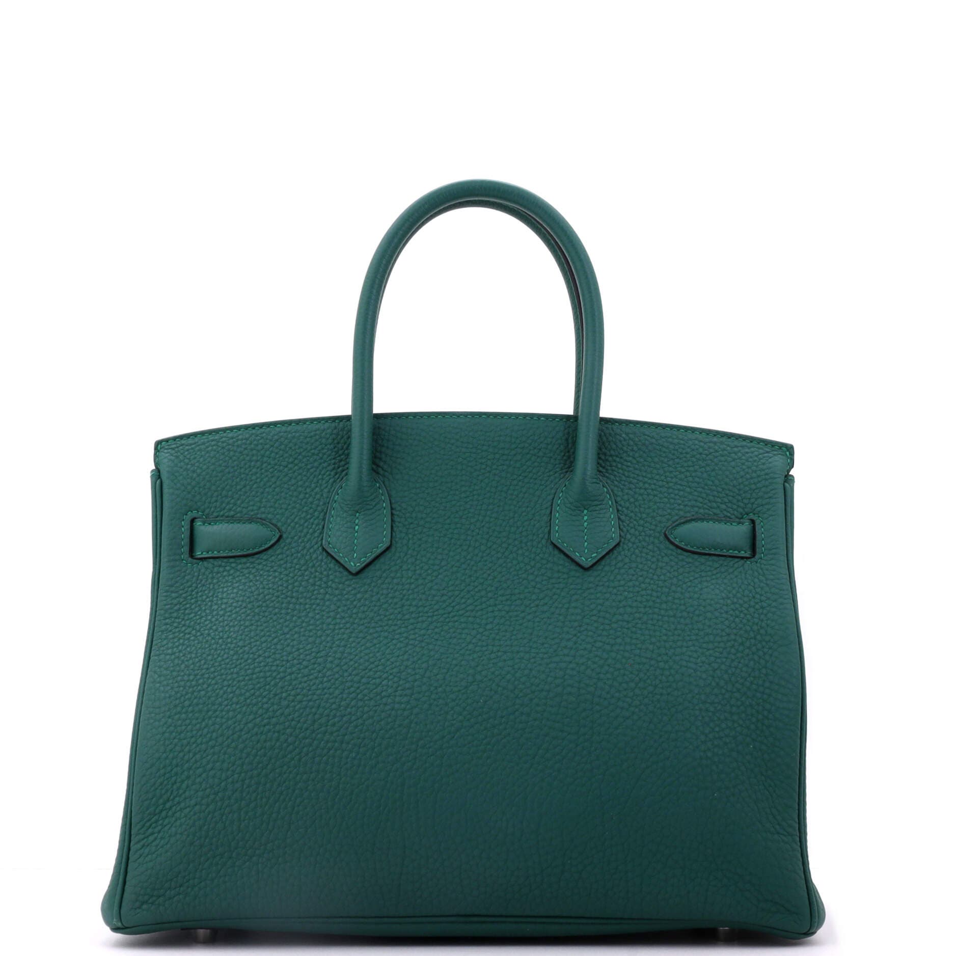 Pre-Owned Hermes Birkin Handbag Green Togo with Palladium Hardware 30, Alternate, color, Malachite