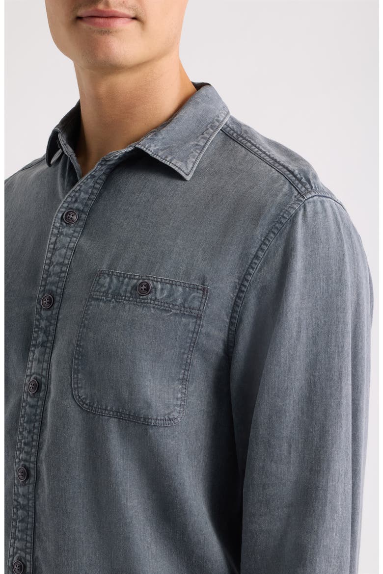Bonfire Beach Twill Long Sleeve Button Up Shirt, Alternate, color, TURBULENCE