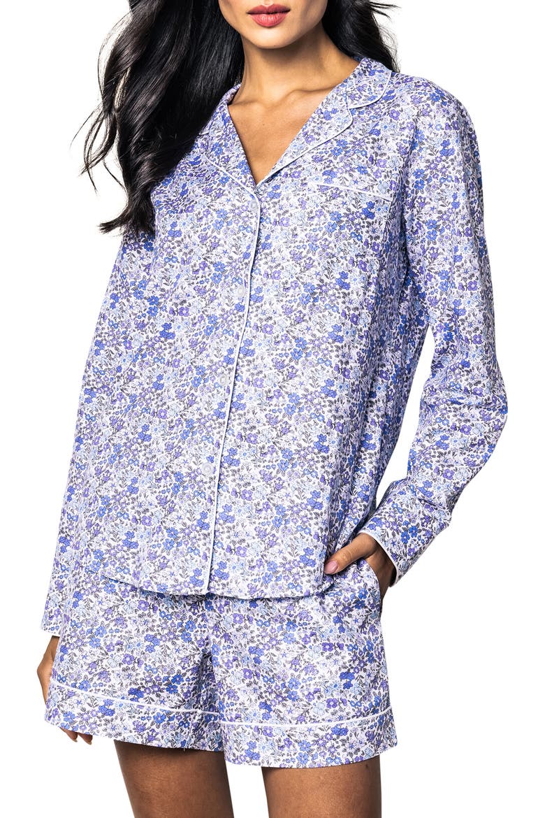 Fleur Dazur Floral Short Pajamas, Main, color, BLUE