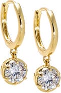 BY ADINA EDEN Moissanite Round Bezel Dangling Huggie Earring