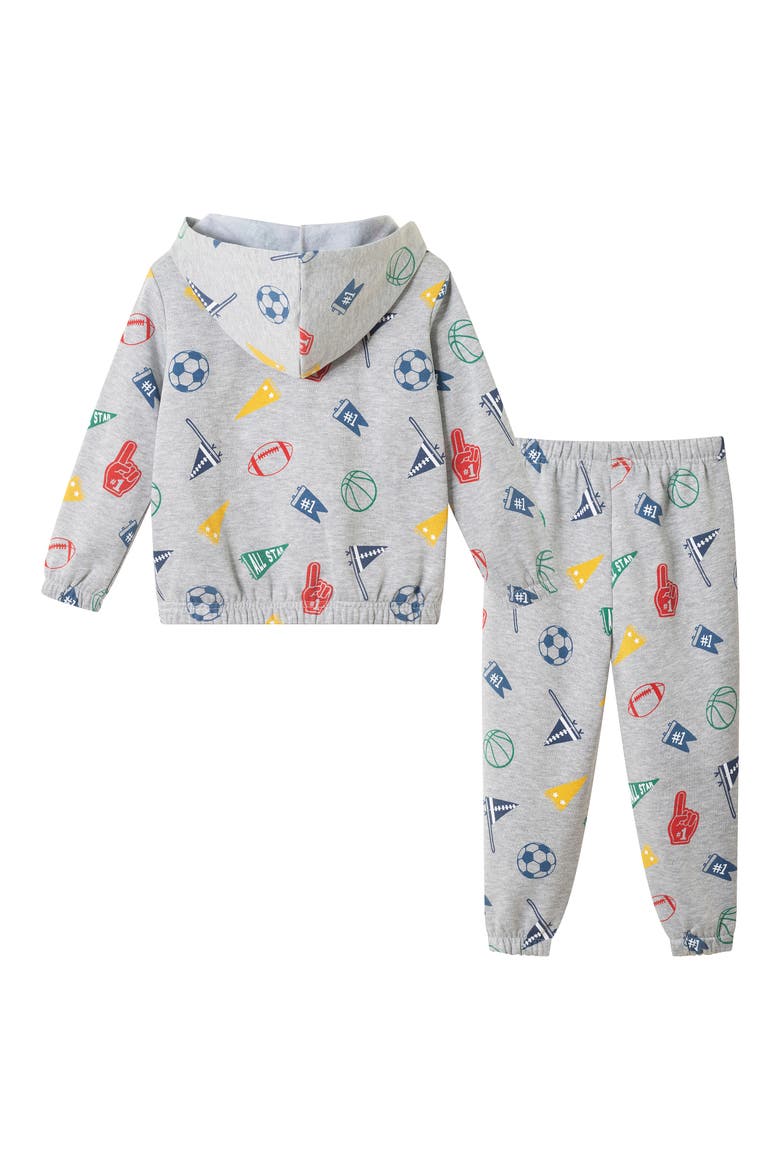 French Terry Hoodie & Pants Set, Alternate, color, GREY