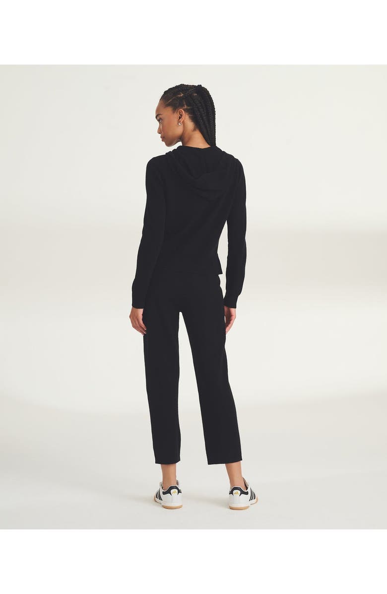 NAADAM Signature Cashmere Cropped Zip Up Hoodie, Alternate, color, Black