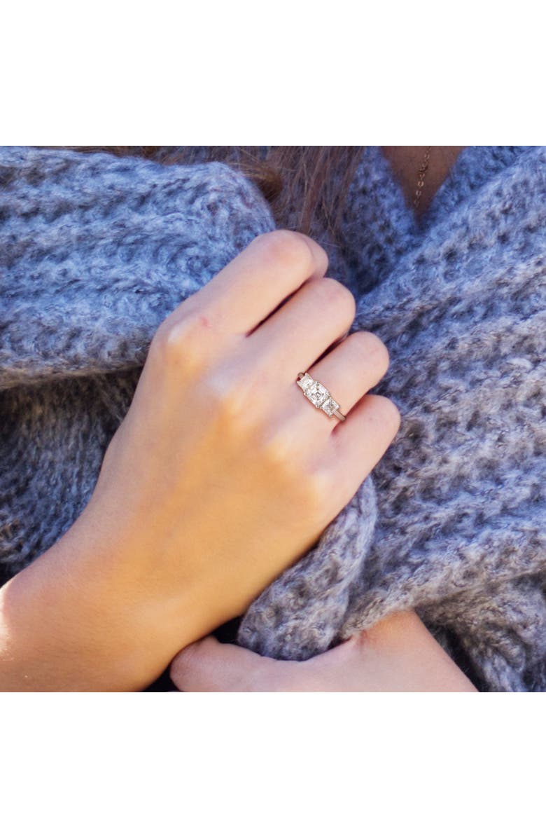 Julianna B. 1-5/8CT DEW Moissanite 3-Stone Ring, Alternate, color, Sterling Silver