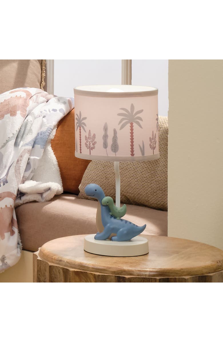 Lambs & Ivy Dino-Might Custom Designed 3D Dinosaur Nursery Lamp with Shade, Alternate, color, Blue