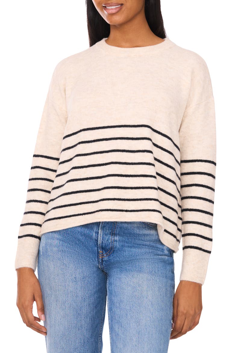 Stripe Sweater, Main, color, MALTED/ RICH BLACK