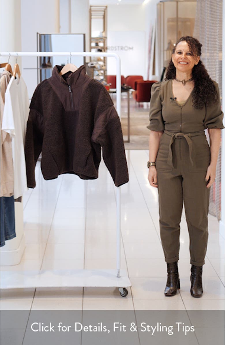 Snowday Faux Shearling Quarter Zip Pullover, sales video thumbnail