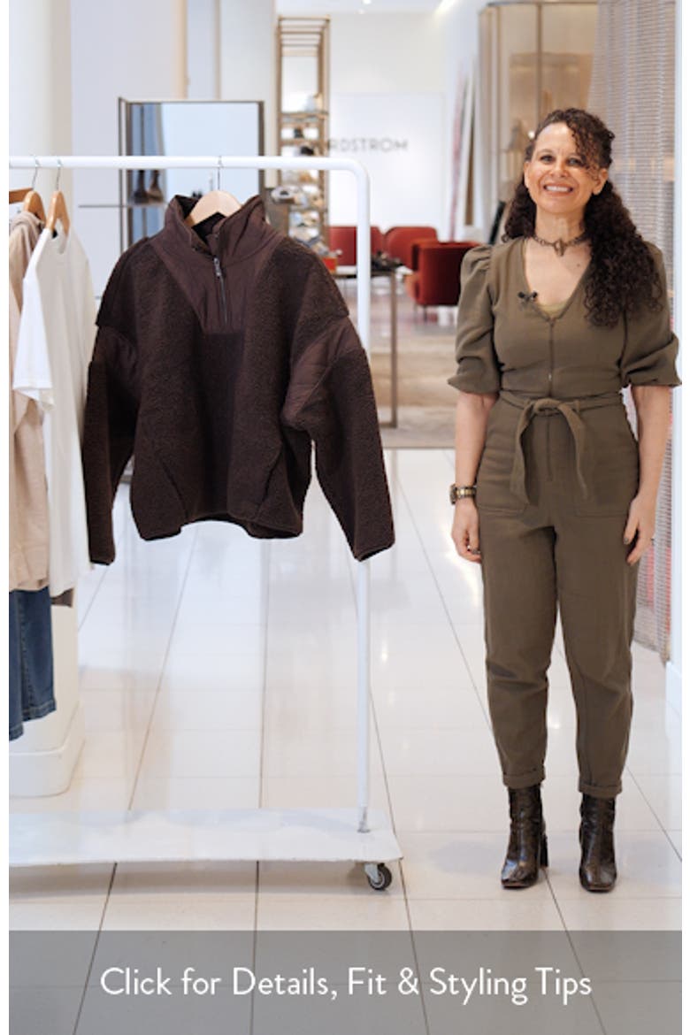 Snowday Faux Shearling Quarter Zip Pullover video