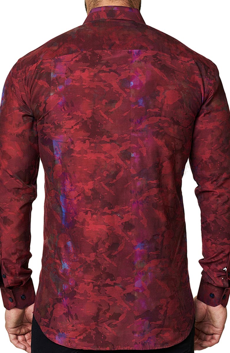 Maceoo Luxor Camo Red Cotton Button-Up Shirt, Alternate, color, 