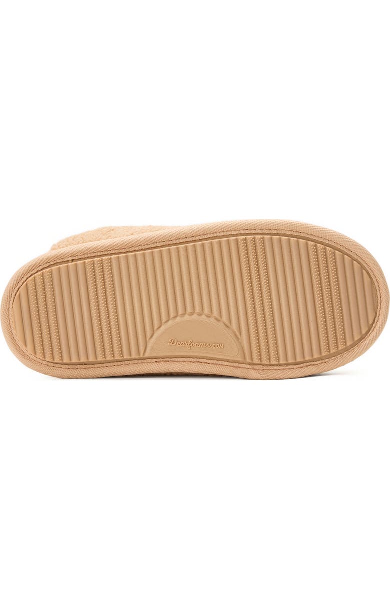DEARFOAMS Teddy Tab Scuff Slipper, Alternate, color, Latte