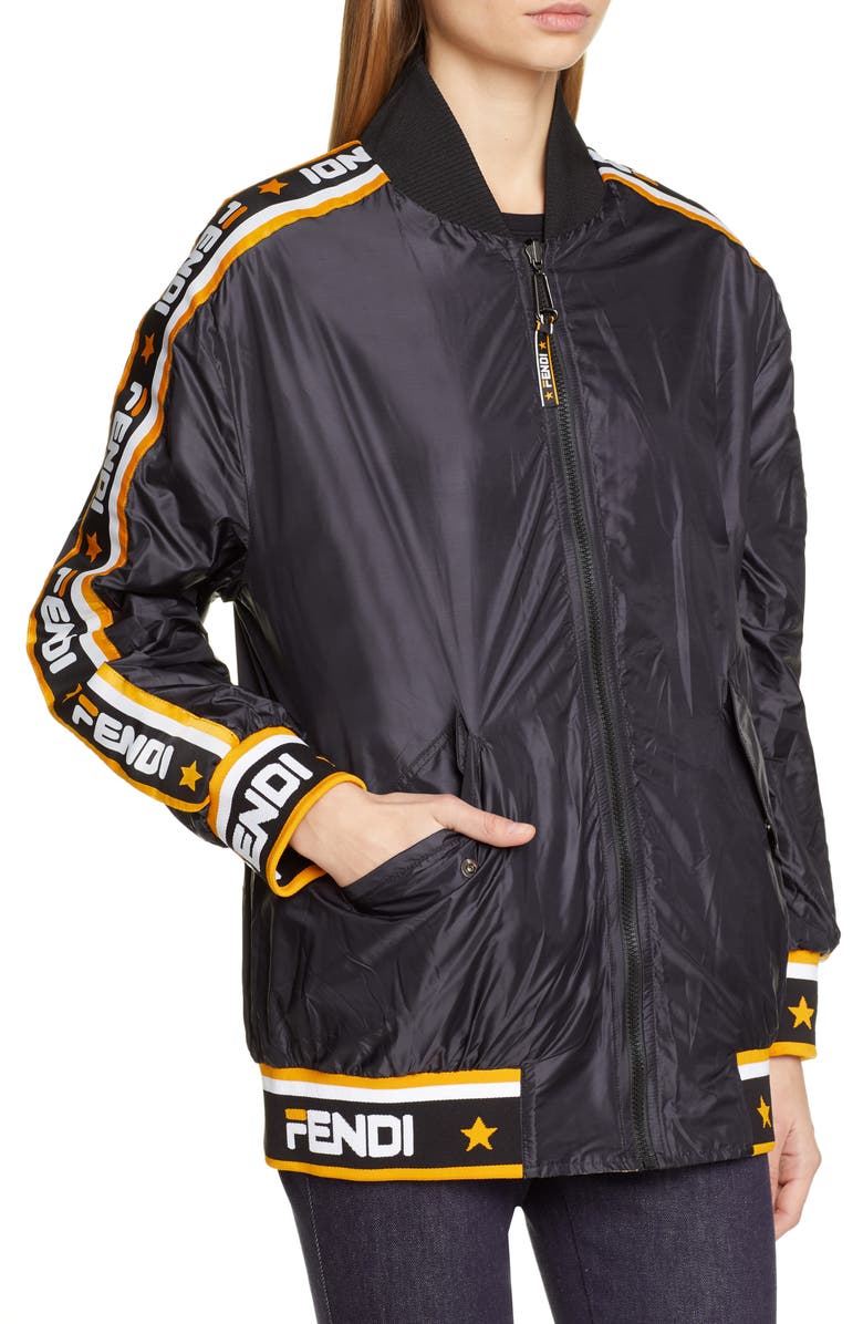 Fendi x FILA Mania Logo Reversible Bomber Jacket, Alternate, color, 