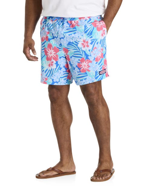 Big & Tall Floral Print Chappy Swim Trunks
