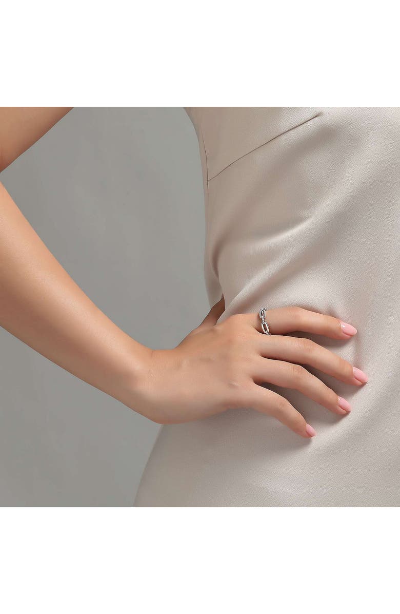 Lafonn Classic Alternating Link Simulated Diamond Ring, Alternate, color, 