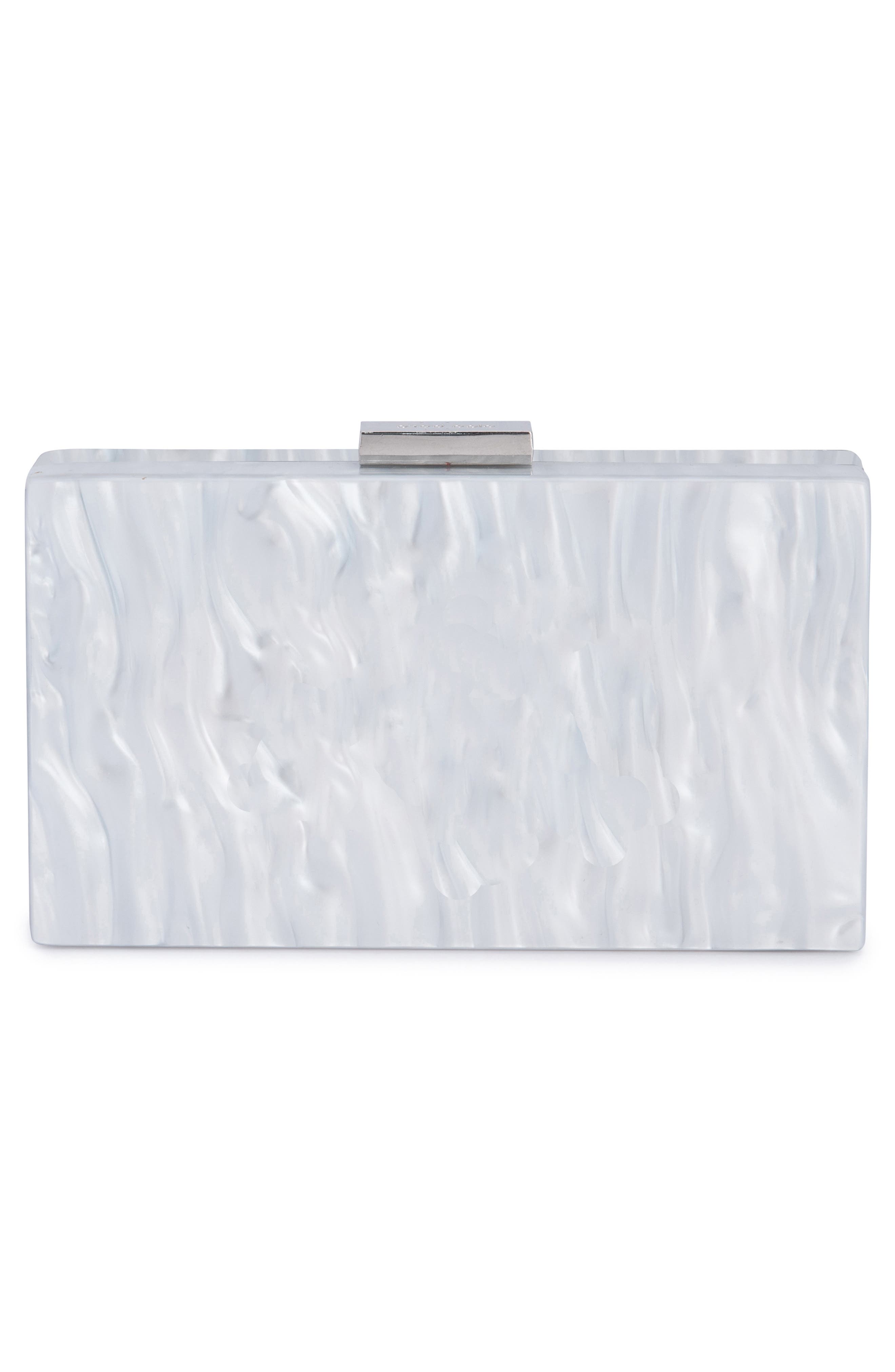 Olga Berg Mrs. Glitter Acrylic Pod Bag, Alternate, color, Silver