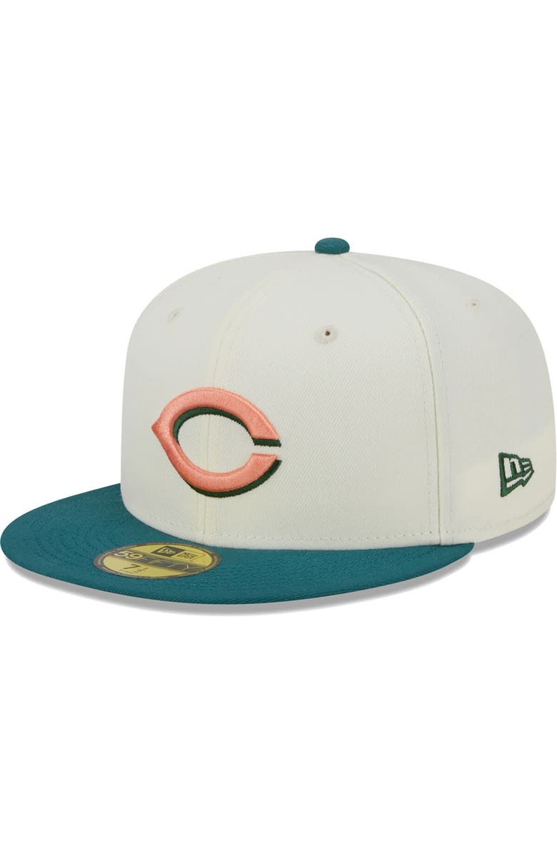 New Era Men's New Era Cream Cincinnati Reds Chrome Evergreen 59FIFTY Fitted Hat, Alternate, color, 