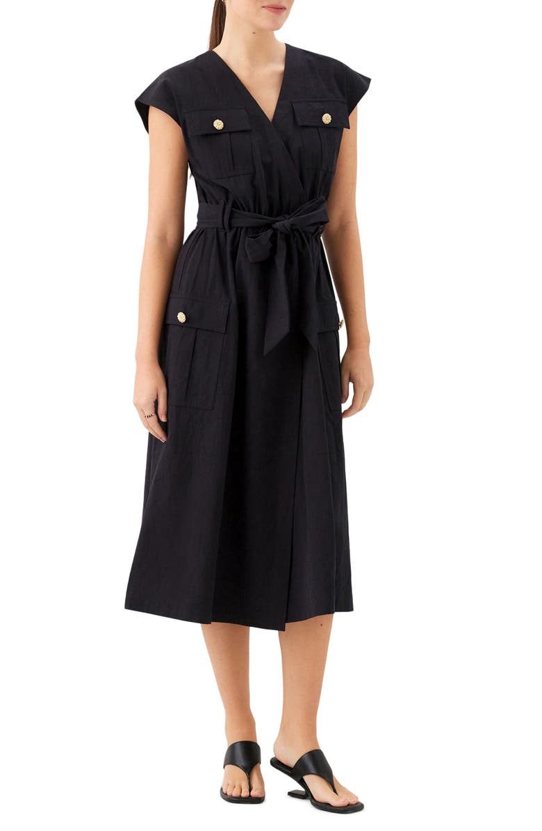 FIFTEEN TWENTY Darcie Belted Cotton Midi Dress, Alternate, color, 