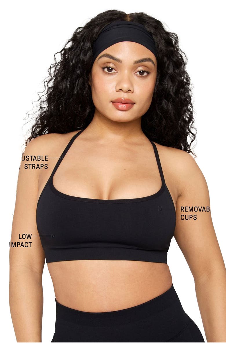 Fabletics Sleek Seamless Strappy Low Impact Bra, Alternate, color,